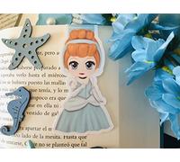 Marcapáginas magnéticos artesanales inspirados en Películas Videojuegos, Animales Fantásticos (Cenicienta Chibi)
