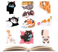 Marcapáginas magnéticos | Clips De Papel Marcadores Con Diseño Gatuno,Bonitos Marcapáginas | Para Biblioteca Rincón Lectura Diario Agenda Escuela Iglesia Club, y Muchos Más Usos