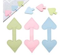 Marcapáginas magnéticos de corazón, 3 unidades, marcadores románticos de piel sintética para los amantes de los libros (rojo/rosa)