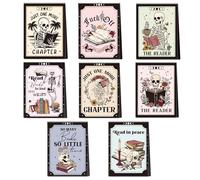 Marcapáginas magnéticos de esqueleto gótico: 8 piezas de divertidos marcadores de calavera para amantes de los libros, clips de marcador de terror, regalos para leer mujeres, suministros escolares y