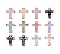 Marcapáginas magnéticos de la Biblia cristiana, clips magnéticos con diseño de cruz, 12 unidades, soportes para páginas religiosos, imán de 4 x 5 cm, ligero, marcadores de estudio de la Biblia, juego