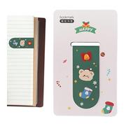 Marcapáginas magnéticos de Navidad, marcadores de libros de dibujos animados de muñeco de nieve para niños, estudiantes, bonitos clips de libro de doble cara, suministros escolares, Navidad para niños