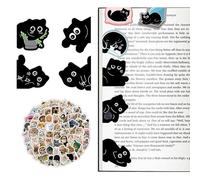 Marcapáginas Magnéticos Gato Set - 10 marcadores magnéticos para libros, diario y planner + 60 pegatinas de gatos bonitos, papelería kawaii para escuela y oficina, idea regalo