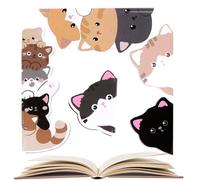 Marcapáginas magnéticos,Marcadores de papel con diseño de gato | Marcapáginas Divertidos,para usar en la escuela, la iglesia, el club, la biblioteca, el rincón lector, diario y