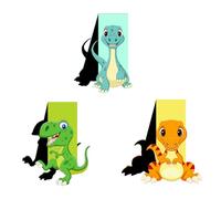 Marcapáginas magnéticos para niños - 3 piezas Marcapáginas con motivos de dinosaurios y animales