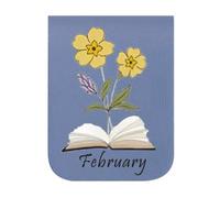 Marcapáginas | Marcapáginas vintage de piel sintética con motivos florales - Magnético floral, para lectura, niños, hombres, profesores, niñas, niños, escuela, oficina, estudio, diario, planificador