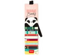Legami - Marcapáginas con elástico, 4,7 x 17,5 cm, en papel certificado FSC®, tema Panda, sostiene el Sengo y el libro cerrado