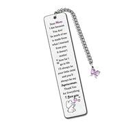 Marcapáginas para mamá, regalos para el día de la madre, marcapáginas para mamá, mi mejor supermujer, regalo de cumpleaños para mamá, I Am Because You are Retirement Appreciate Keepsakes Navidad, Acción de Gracias, mujer, accesorio de libro de mariposa