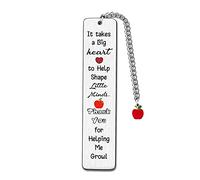 Marcapáginas para profesores, regalo de aprecio, mujeres, hombres, maestros, día de maestros, regalos de agradecimiento, marcapáginas personalizados, regalo de cumpleaños, graduación, agradecimiento, Navidad, recuerdo, It Takes A Big Heart to Shape Little Minds