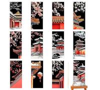 Marcapáginas para rascar marcadores, marcadores de arañazos para niños,Juego de Nota de Christmas Scratch de 12 | Señales de boquillas de papel artesanal para niños Estudiantes Filler para bolsas de