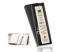 Marcapáginas personalizado de metal para profesores, regalo de fin de año escolar con caja de regalo, acero inoxidable de alta calidad, tamaño práctico, diseño versátil, idea de regalo perfecta