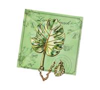 Marcapáginas versátil con patrón de plantas, cadena metálica creativa, herramienta de divisor lateral para la decoración de regalos, uso diario en la escuela, elegante marcapáginas