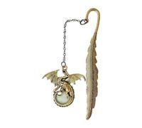 ＡＷＨＡＯ Marcapáginas Vintage con Diseño de Dragón Emplumado, Moderno, Elegante, Divertido, Portátil, Que en La Oscuridad, para Mujeres Y Hombres Amante, Antiguo Dorado