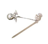 Marcapáginas vintage de dragón con colgante de metal brillante para profesores, amantes de los libros, accesorios de lectura para adultos, aleación