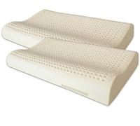Marcapiuma - Pack de 2 Almohadas de Látex Natural Modelo Ondulado 70x40 Almohada Látex Perforada - Funda 100% Algodón Lavable - Ergonómica Alivia Las tensiones cervicales - 100% Fabricadas en Italia