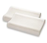 Marcapiuma - Pack de 2 Almohadas Viscoelásticas Memory Foam 70 cm Modelo Ondulado perforado con funda 100% ALGODÓN - Almohada Cervical Ortopédica - PRODUCTO SANITARIO CE - 100% Fabricadas en Italia