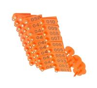 Marcas de orejas de oveja, 5,2 cm, acero PVC numerado, 100 piezas de identificación de animales, duraderas y ligeras para ovejas, cabras, perros, perfecto para granja, pasto, jardín, organización