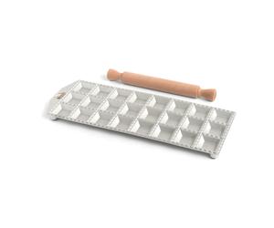 Marcato Bandeja ravioles cuadrados Marcato con rodillo de cocina 24 piezas