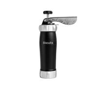 Marcato Máquina para Galletas Sparabiscotti, Jeringa para Dulces caseros, Accesorio de Pastelería, de Aluminio Anodizado, Tamaño de Galleta Ajustable, Incluye 20 Boquillas. Color: Negro