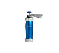 Marcato Sparabiscotti, Jeringa para Dulces, Máquina para Galletas caseras, Accesorio de Pastelería, de Aluminio Anodizado, Tamaño de Galleta Ajustable, Incluye 20 Boquillas. Color: Azul.