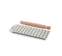 Marcato Molde para Ravioli, Máquina para Ravioli, Formas para Ravioli Casero, Corte Cuadrado de 25 mm, Espacio para Relleno Abundante, Rodillo de Madera Incluido, Hecho en Italia.