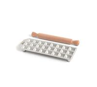 Marcato Molde para Ravioli, Máquina para Ravioli, Formas para Ravioli Casero, Corte Cuadrado de 35 mm, Espacio para Abundante Relleno, Rodillo de Madera Incluido, Hecho en Italia