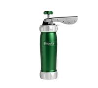 Marcato Sparabiscotti, Jeringa para Postres, Máquina para Galletas Caseras, Accesorio de Pastelería, de Aluminio Anodizado, Tamaño de Galleta Ajustable, Incluye 20 Boquillas. Color: Verde.