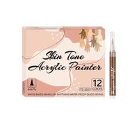 Marcatori Da Colorare Per Bambini - 12 Pezzi Pennarelli Acrilici Punta A Pennello Morbida - Resistenti All'Acqua - Disegno Su Pelle, Vetro, Tessuto, Legno, Pietre - Arte, Cosplay