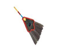 MARCBUSE Abanico de mano multifuncional con temática tibetana, diseño de pavos reales, decoración del hogar, hierba y satén, abanico de mano, macetas wamba, decoración étnica