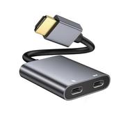 MARCBUSE Adaptador portátil de HDTV a USB C, convertidor de video 4K, compatible con gafas, consolas de juegos, enchufes y reproducción de sincronización de sonido, adaptador USB C HDTV