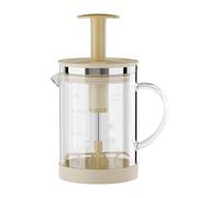 MARCBUSE Batidor manual de vidrio de borosilicato de 550 ml, batidor manual con mango ergonómico, mezclador multiusos para café, crema, hornear, a prueba de golpes, jarra de agitación de vidrio