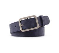 MARCBUSE Cinturón de cintura estrecha versátil con hebilla metálica, correa de piel sintética para jeans y faldas, cinturón de piel sintética para mujer con hebillas plateadas, azul marino, Talla