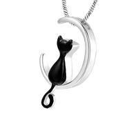 MARCBUSE Collar conmemorativo resistente de acero inoxidable para mascotas con forma de lunas para recordar siempre a los queridos gatos y perros, regalo de pérdida de mascotas