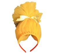 MARCBUSE Colorido aro de malla para el pelo, accesorio para el pelo con decoraciones, tocado de cuento de hadas para niños, escuela, escenario, actuaciones, adorno para el cabello
