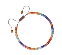 MARCBUSE Cuentas de piedra natural tejidas a mano con cristales multicolor para una energía positiva, ajuste cómodo e inspiración diaria simple