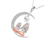 MARCBUSE Elegante collar de luna creciente con árboles de la vida, regalo del día de la madre, cadena ajustable Kirsite para mujer, elegante collar de uso diario, talla única, como se describe, como