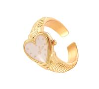 MARCBUSE Elegantes anillos ajustables con apertura en forma de corazón y textura geométrica de aleación adecuada para varias ocasiones, talla única, como se describe, como se describe