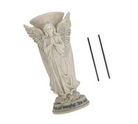 MARCBUSE Estatua angélica de oración al aire libre, jarrones, decoración conmemorativa, resina resistente a la intemperie, estatua para jardín, cementerios, adorno, jarrones de ángel, resinas
