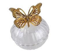 MARCBUSE Soporte apilable para caramelos con patrones de mariposa esmerilada para decoraciones de despedida de soltera y almacenamiento de aperitivos, tarro de caramelo transparente de lujo