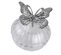 MARCBUSE Soporte apilable para caramelos con patrones de mariposa esmerilada para decoraciones de despedida de soltera y almacenamiento de aperitivos, tarro de caramelo transparente de lujo