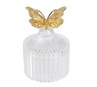MARCBUSE Soporte apilable para caramelos con patrones de mariposa esmerilada para decoraciones de despedida de soltera y almacenamiento de aperitivos, tarro de caramelo transparente de lujo