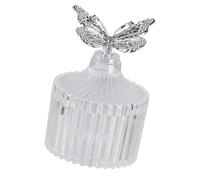 MARCBUSE Soporte apilable para caramelos con patrones de mariposa esmerilada para decoraciones de despedida de soltera y almacenamiento de aperitivos, tarro de caramelo transparente de lujo
