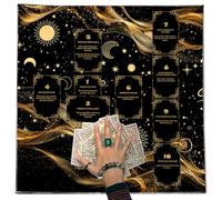 MARCBUSE Tapiz cuadrado de adivinaciones, tarjeta de lectura, astrología, mantel de tarots, mantel de mesa de brujería, suministros de tarjeta de lectura, tarots espiritual, mantel