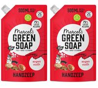 Marcel's Green Soap - Recambio de jabón de manos Argan & Oudh - Recambio para dispensador de lavado de manos - 100% ecológico - 100% vegano - 97% biodegradable - 500 ml (Paquete de 2)