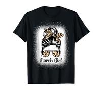 March Girl Birthday Blanqueado Mujeres Gafas de Sol Leopardo Camiseta