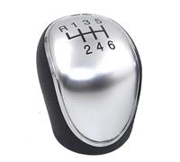 Marcha Palanca Cambios para SsangYong para Actyon para Korando 6 Perilla de Cambio de Velocidad Auto Manual Palanca de Cambios Palo Cabeza Balonmano Palanca Cambios(Plata)