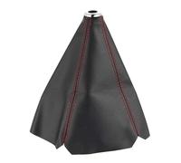 Marchas Pomo Collares De Cambio De Marchas De Cuero PU Universales 16 Mm Para Coche Varios Estilos Pomo Cambio Manual Automático Funda Para Maletero Accesorios(Red stitching)