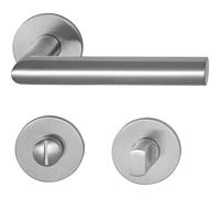 MARCHESI 1420M.2142M-2149M-WC 4211B-207 Juego de picaportes con Roseta Plana para Inodoro, Acero Inoxidable Mate, WC