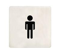 MARCHESI 4673580207 Señal de WC Man, Acero Inoxidable Mate, 100 x 100 mm, 1 Unidad