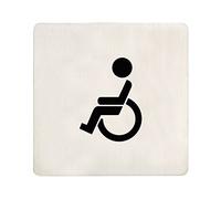 MARCHESI 4675580207 Señal para Inodoro Silla de Ruedas, Acero Inoxidable Mate, 100 x 100 mm, 1 Unidad